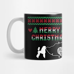 Poodle Stitch Christmas Design Mug